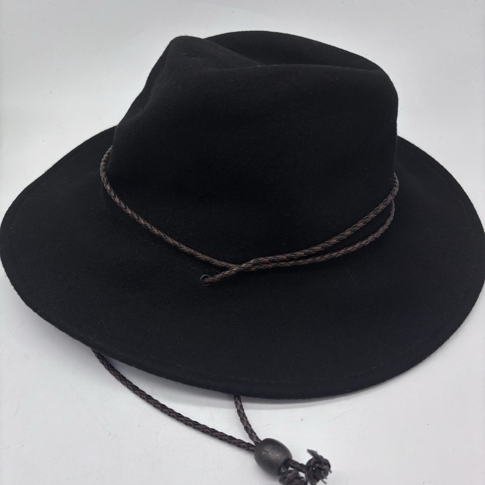 MHT Cowboy Hat Vintage Rodeo Western Black Wool Classic 7 1/8